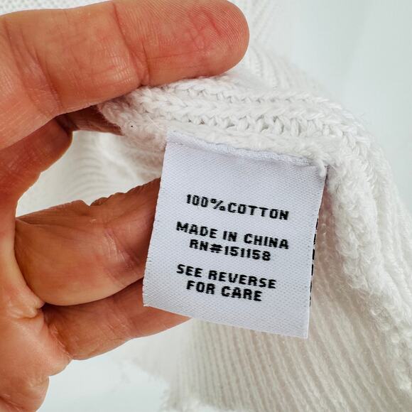 525 America Knit Hoodie Sweater White Lightweight Slouchy Pullover XL - Picture 8 of 9